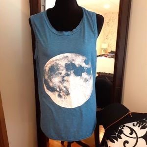 Sleeveless Full Moon Graphic Tee